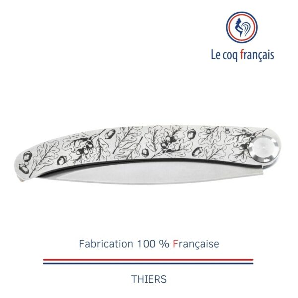 Couteau Le Coq Français avec design moderne Chêne