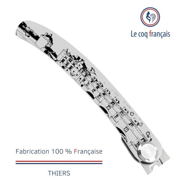 Couteau avec manche personnalisé Château de Loire Le Coq Français