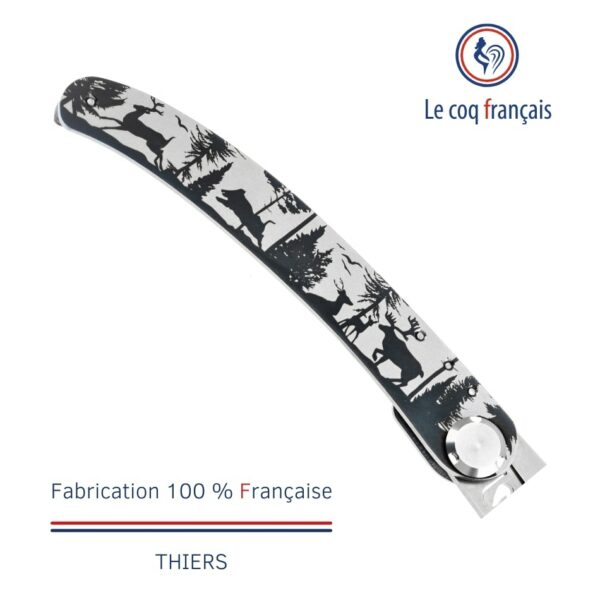 Couteau avec manche personnalisé Forêt - Le Coq Français
