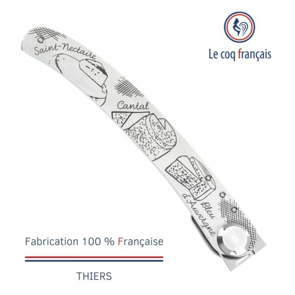 couteau manche personnalisé fromages d'auvergne le coq français