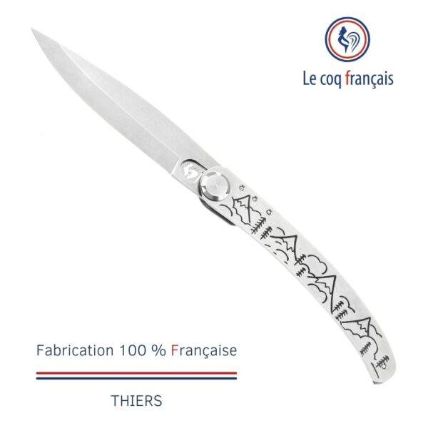 Le Coq Français - Couteau de poche avec gravure laser Campagne