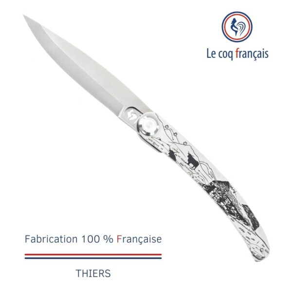 le coq français couteau de poche gravure laser cantal