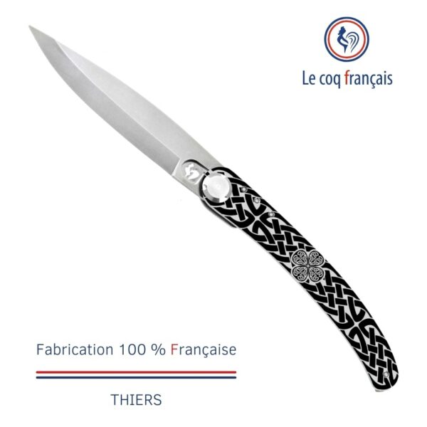 Le Coq Français - Couteau de poche avec gravure laser Celtic