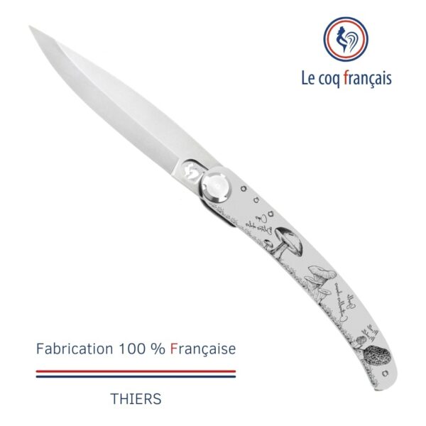 Le Coq Français - Couteau de poche avec gravure laser Champignons