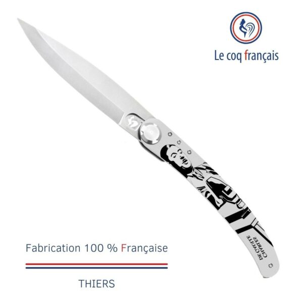 Le Coq Français - Couteau de poche avec gravure laser Charles de Gaulle