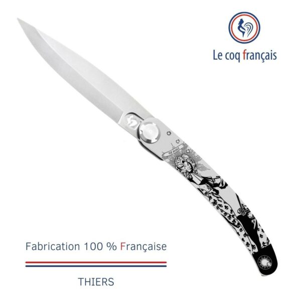 Le Coq Français - Couteau de poche avec gravure laser Louis 14