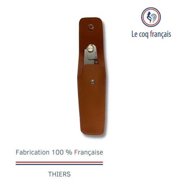 Etui couteau cuir marron avec rabat