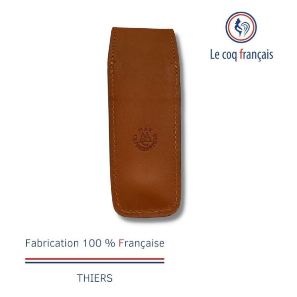 Etui couteau cuir marron haut de gamme