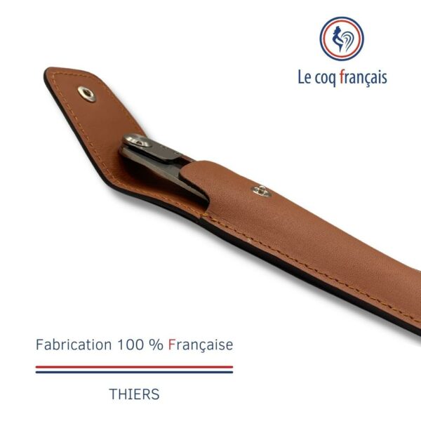 Etui couteau cuir marron intérieur doublé