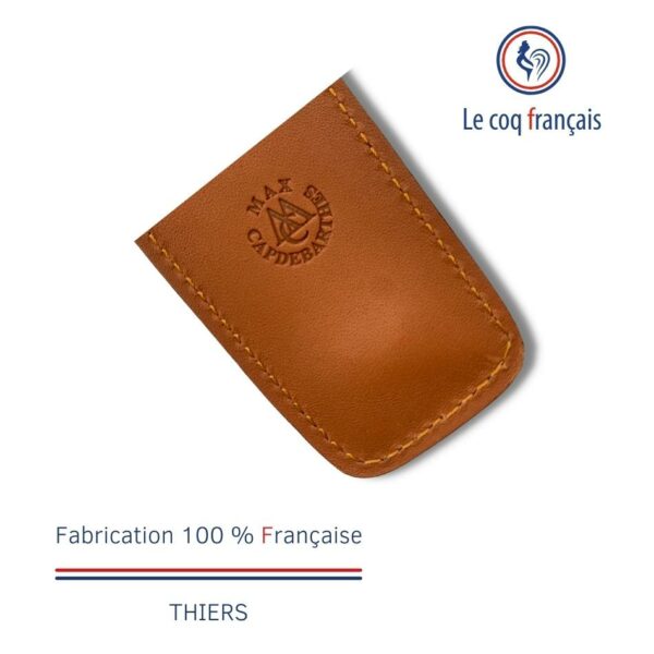 Etui couteau cuir marron marquage Max Capdebarthes