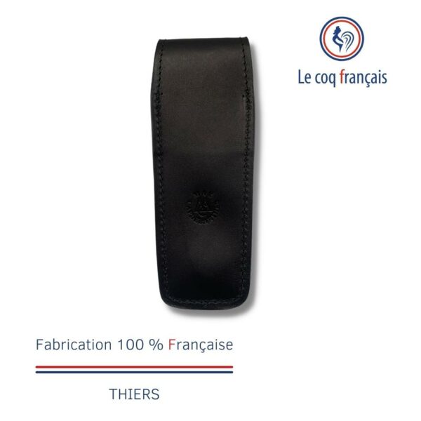 Etui couteau cuir noir haut de gamme
