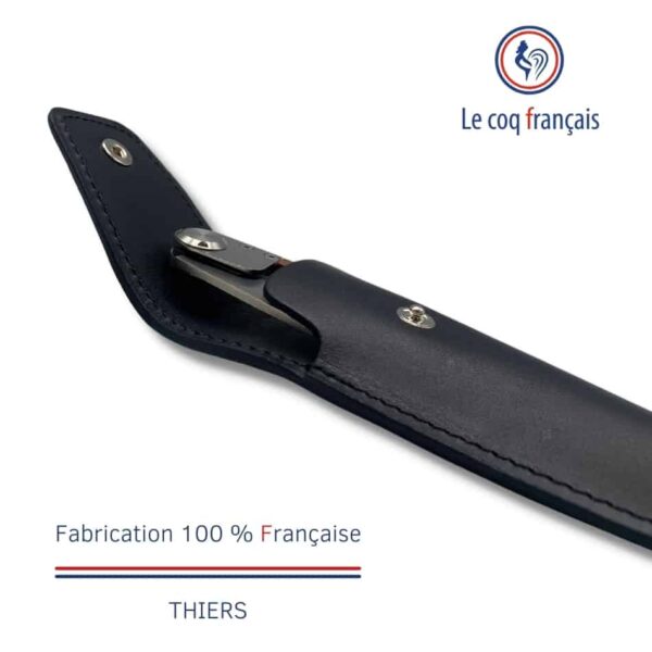 Etui couteau cuir noir intérieur doublé