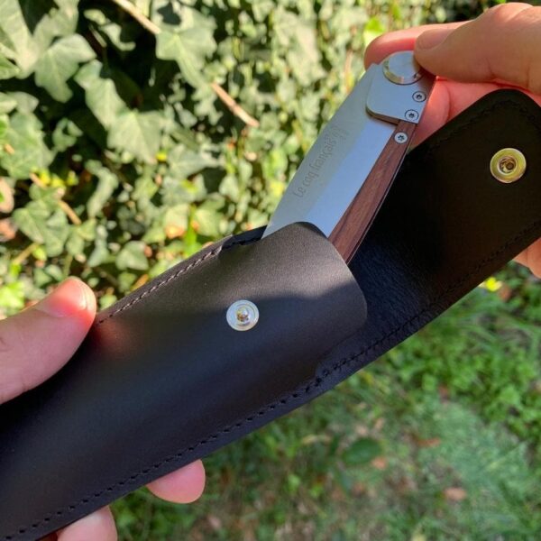 Etui couteau cuir noir protection