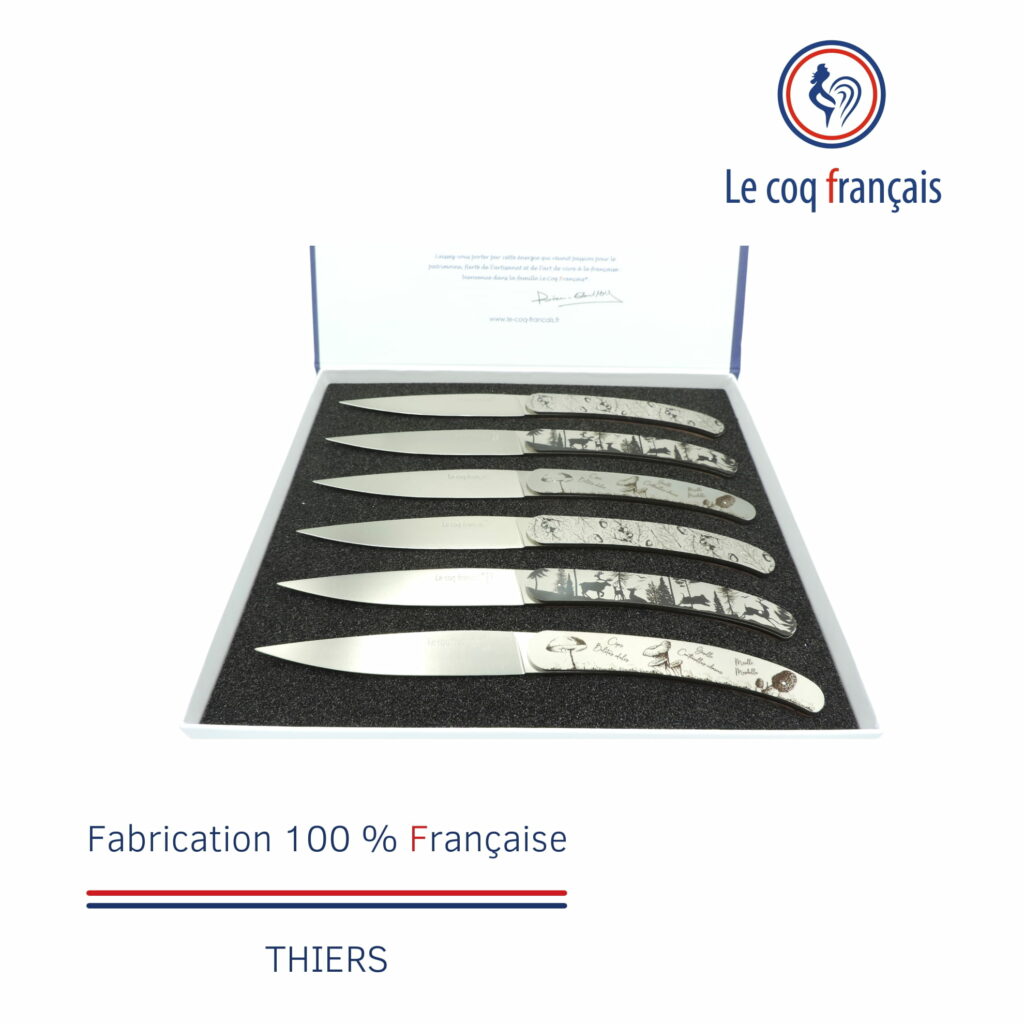 Coffret couteaux de table forêt