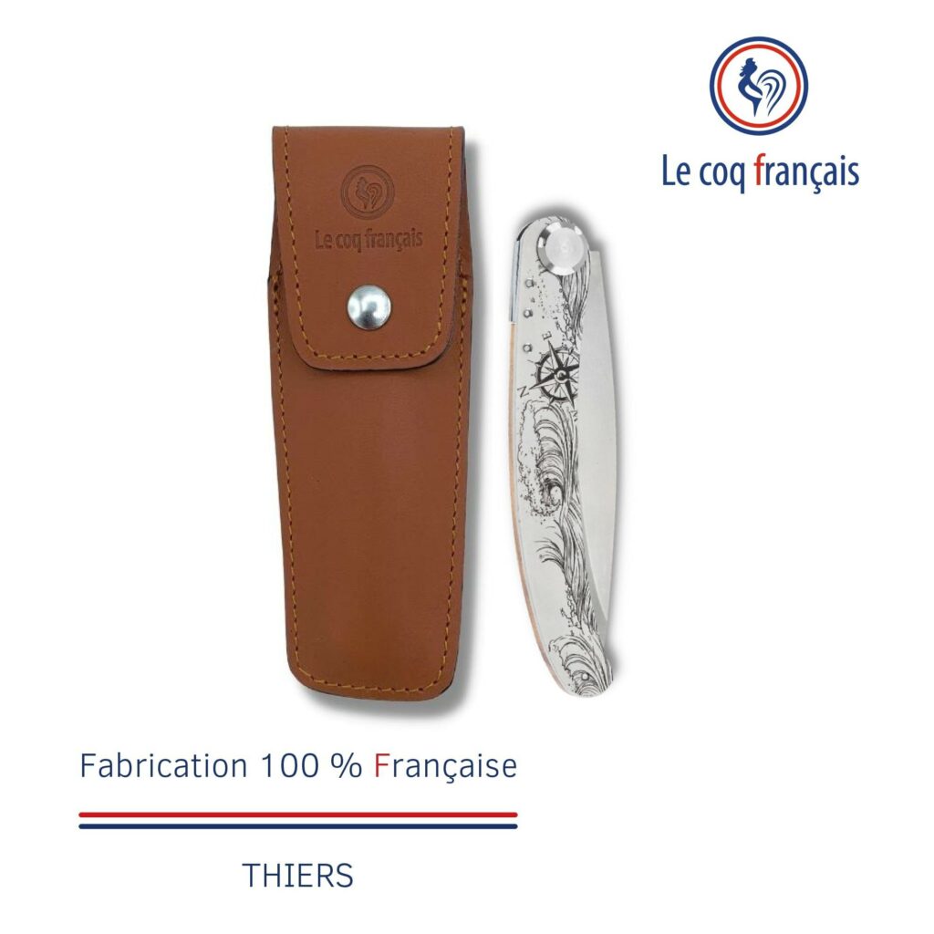Couteau Nautic avec étui marron cadeaux Noël