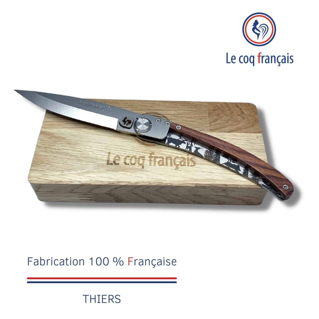 Coffret rangement couteau Le Coq Français Noël Forêt
