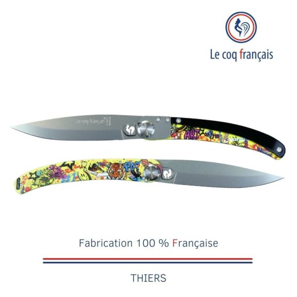 couteau pliant pop art design sublimation bur artist