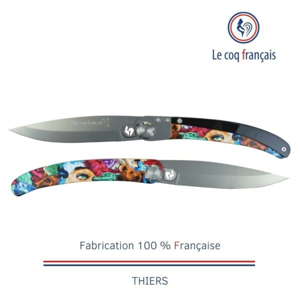 couteau pliant pop art design sublimation nokat