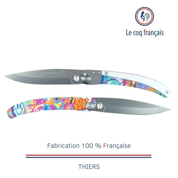 couteau pliant pop art design sublimation street art bur artist