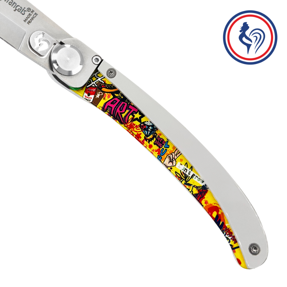 couteau de poche pop art le coq français x keymi