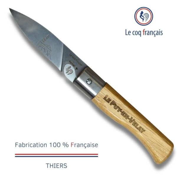 Couteau Le Puy en Velay Le Coq Français x En Vrai manche bois