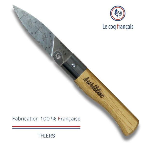 Couteau Aurillac Le Coq Français x En Vrai manche bois