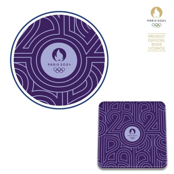 logo jo paris 2024 sous-verre violet