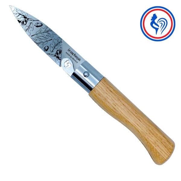 couteau l'authentique nature chêne et son etui by le coq français®