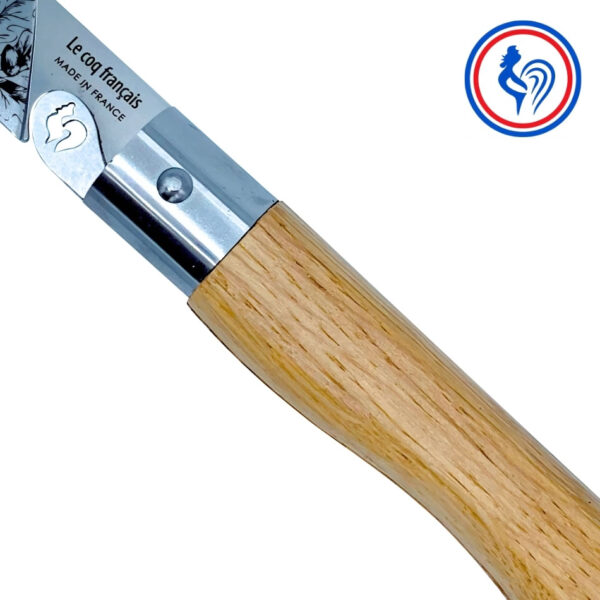 couteau l'authentique nature chêne et son etui by le coq français®