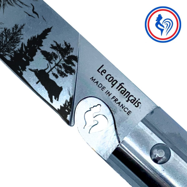 couteau l'authentique nature forêt et son etui by le coq français®