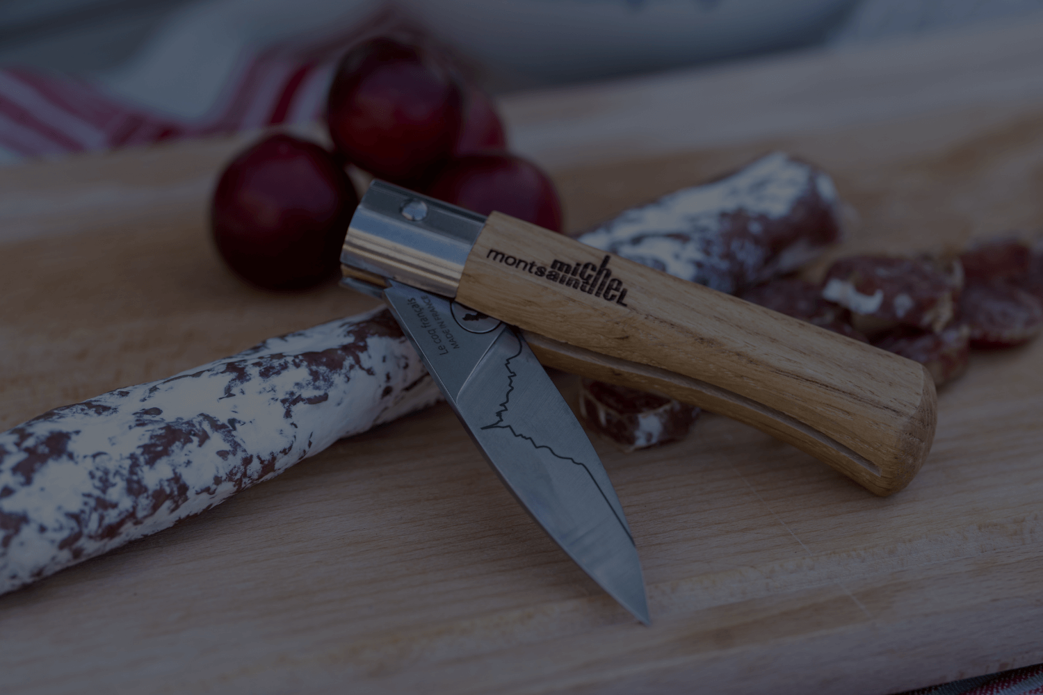 Couteau Le Coq Français – Lame gravée Mont-Saint-Michel – Fabrication française