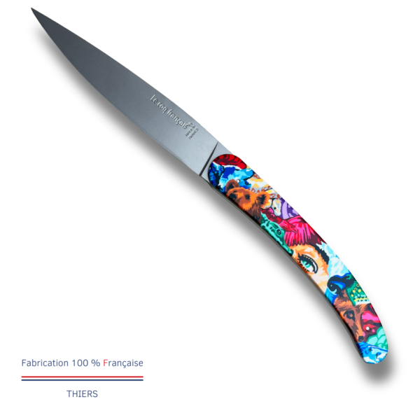 Coffret de 6 couteaux Le Coq Original Table - BUR ARTIST – Pop Art Jaune - Sublimation Pop Art
