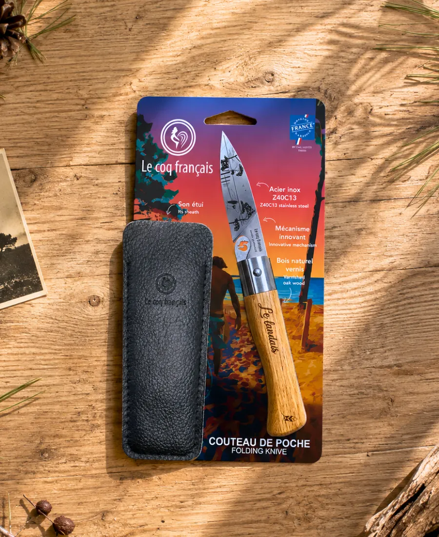 couteau de poche pliant bourgogne ambiance le coq francais