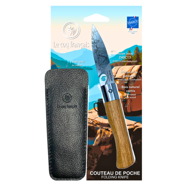 couteau bivouac et son etui by le coq français®