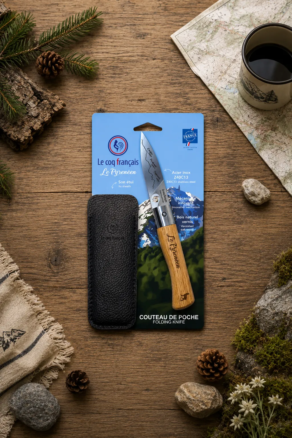 couteau de poche pliant pyrénéen ambiance le coq francais