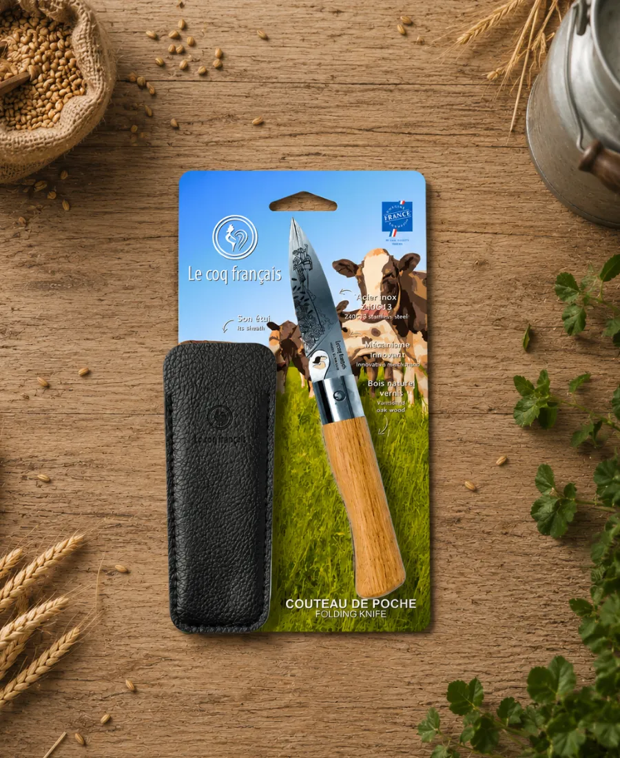couteau de poche pliant céréalier ambiance le coq francais