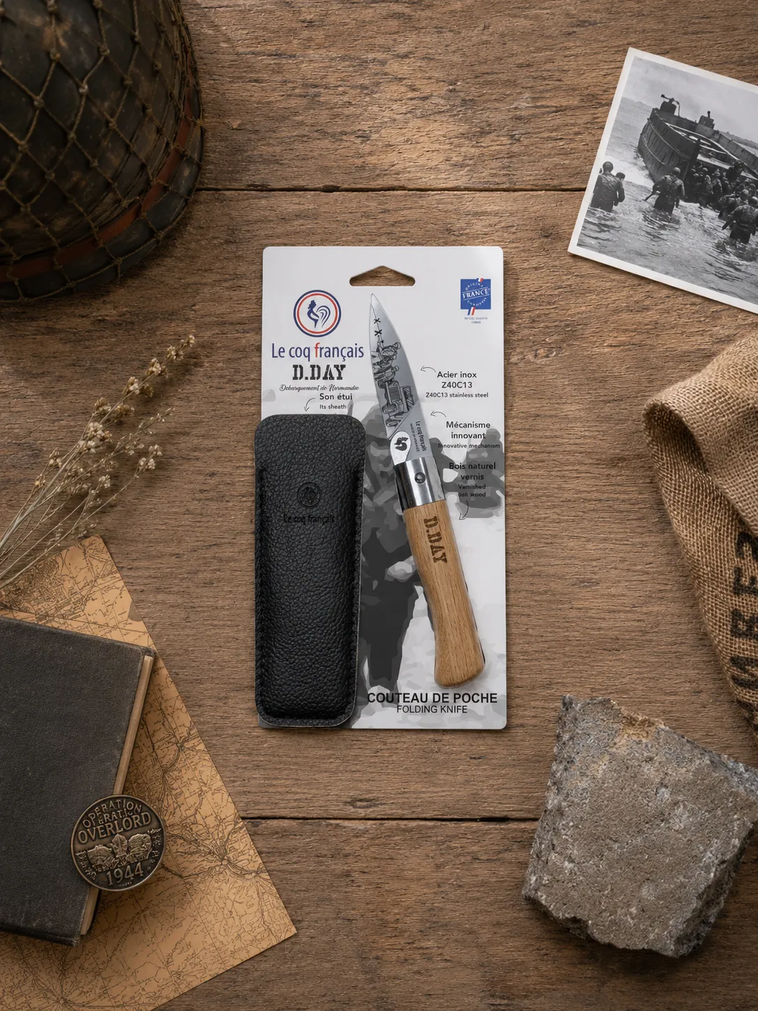 couteau de poche pliant d day ambiance le coq francais