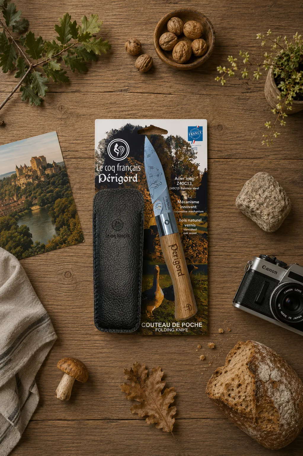 couteau de poche pliant périgord ambiance le coq francais