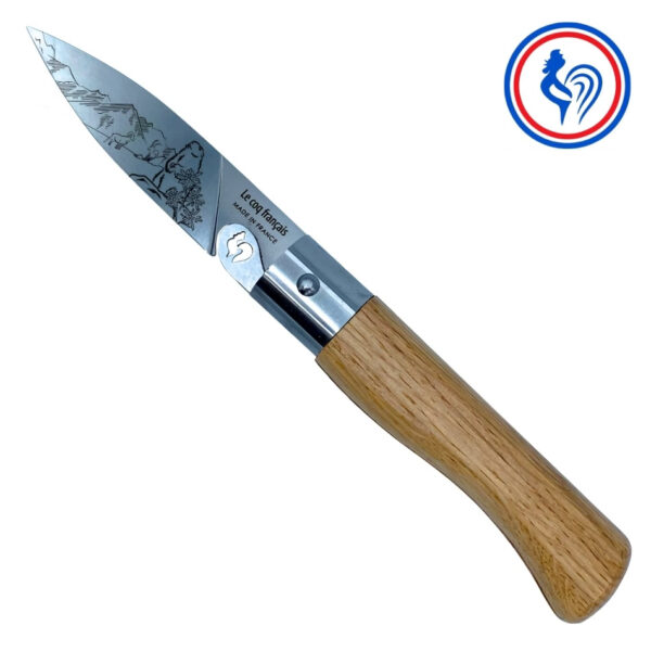 couteau l'authentique nature montagne Été et son Étui by le coq français®