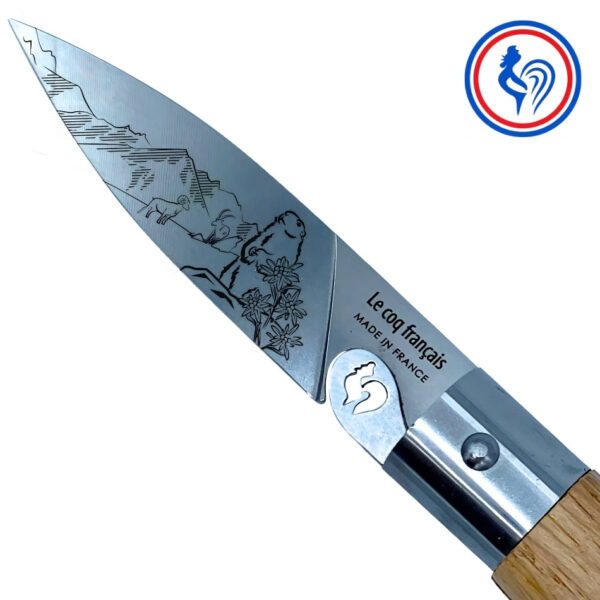 couteau l'authentique nature montagne Été et son Étui by le coq français®