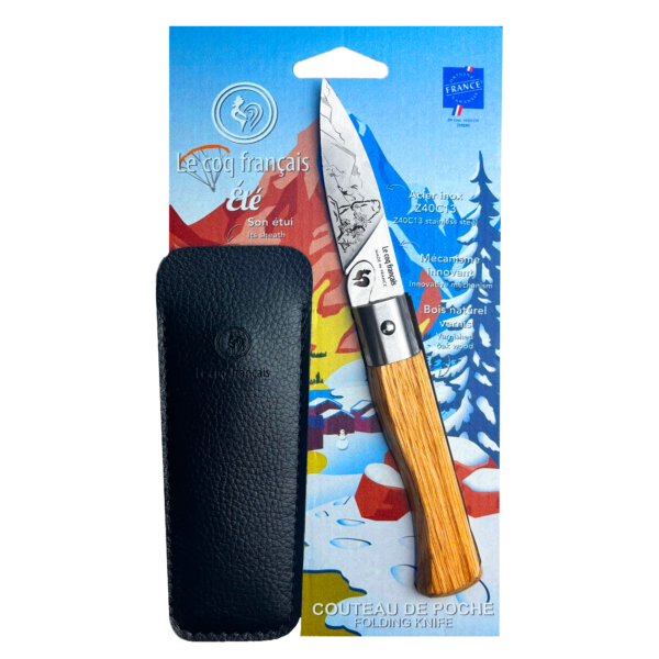 couteau l'authentique nature montagne Été et son Étui by le coq français®