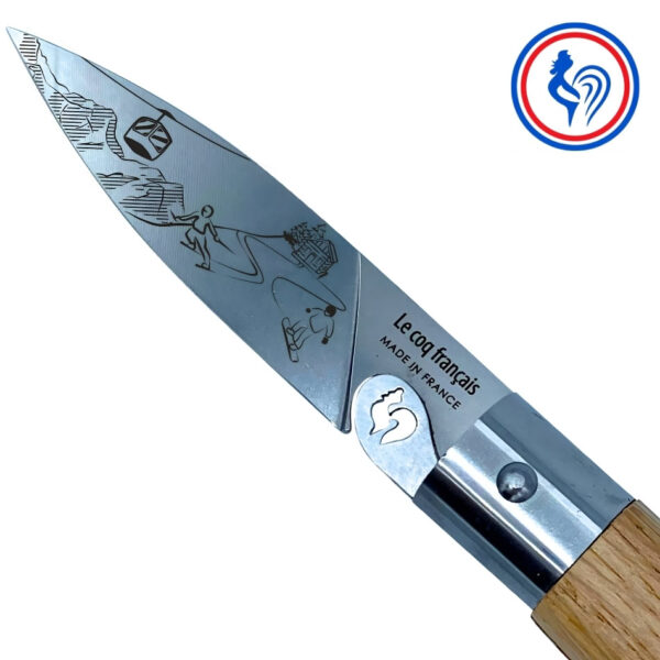 couteau l'authentique montagne hiver et son Étui by le coq français®