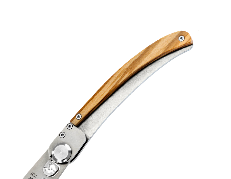 couteau coq original volcans dauvergne et son etui le coq francais bois d'olivier